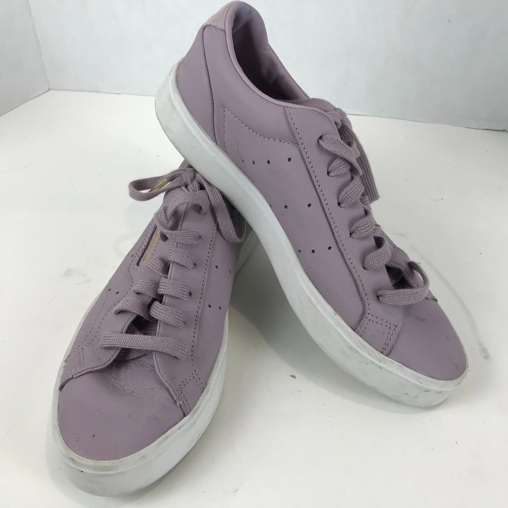 Adidas Lavender leather tie Sneaker US 7.5
